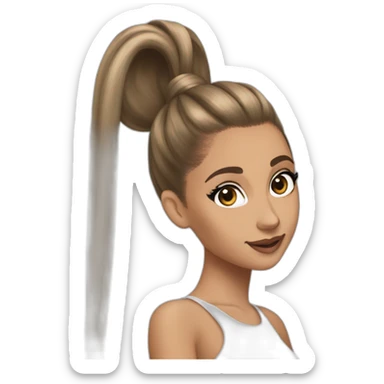 ariana grande with an high ponytai sticker
