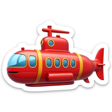 A cute cartoonish red submarine with oversized windows and bubbly edges.
















 sticker