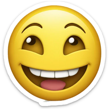 Big smile yellow face  sticker