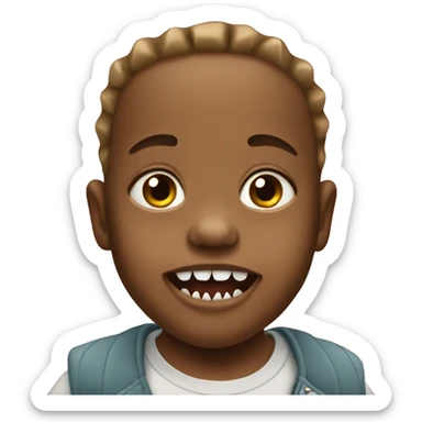 Baby with shark teeth sticker