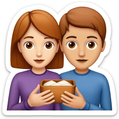 Dos personas dandose la mano como agradecimiento, una persona canelita y una persona blanca sticker