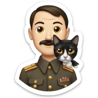 hitler with a cat sticker