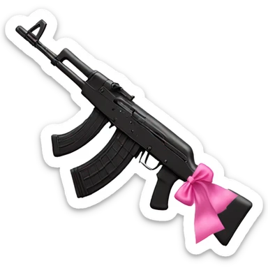 All black Ak47 with pink bow on it  sticker