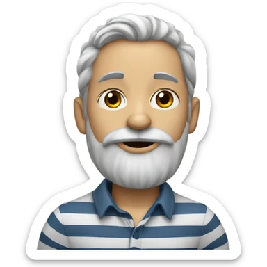 bearded man in striped shirt blowing kiss sticker