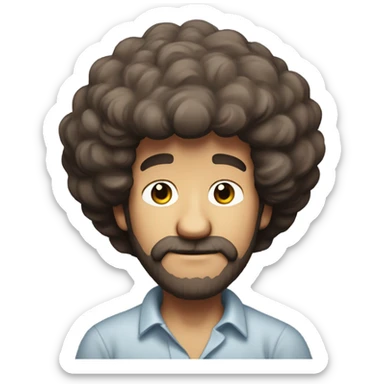 bob ross touching his chin sticker