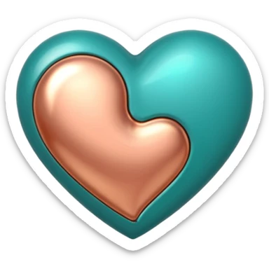 A teal, burnt orang, and rose gold heart, please.  sticker