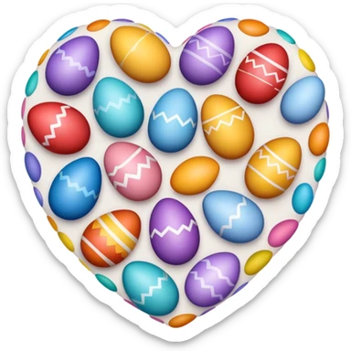 make a real heart shape. easter eggs sticker