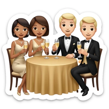 people sitting at a table at a fancy dinner emoji sticker