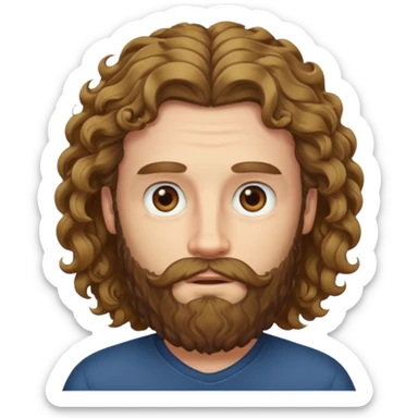 white bearded and curly long haired sticker