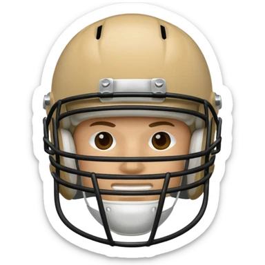 College football player helmet in light tan color  sticker