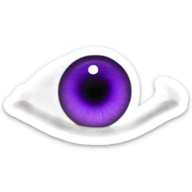 a very powerful male eye with a violet iris showing serious emotion sticker