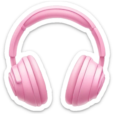 wireless all soft pink headphones icon style sticker