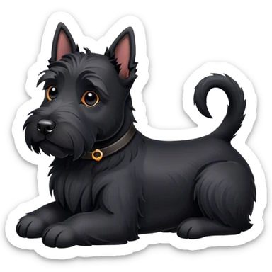 Black Scottish terrier relaxing  sticker