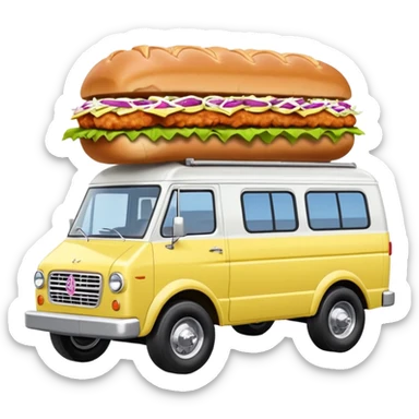 Barbie’s insanely hot chicken sandwich Extended length Sprinter 4500 van high roof off road rally delivery truck capable of rock and desert racing  sticker