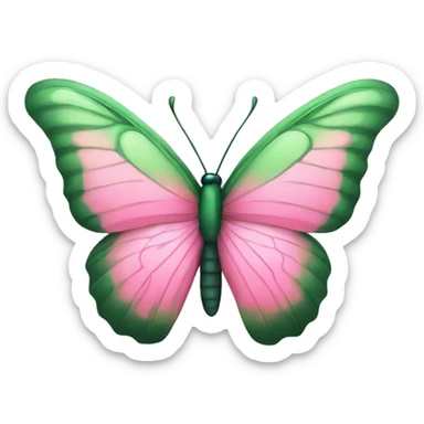 Green pink butterfly sticker