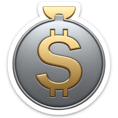 grey round dollar $ sign emoji sticker