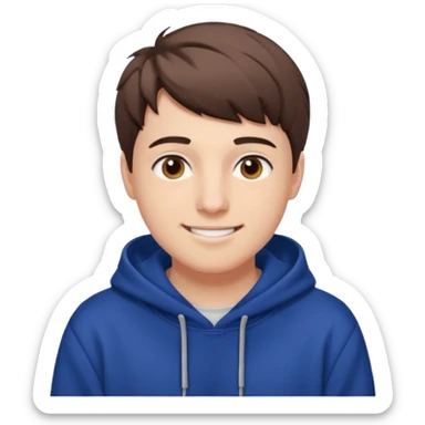 Draw MrBeast in casual hoodie with short hair & friendly smile. sticker