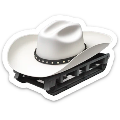 flatbed with white cowboy hat ontop sticker