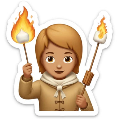 Toasting marshmallows sticker