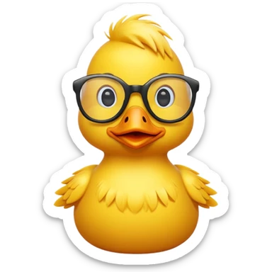 dame un pato amarillo con lentes de sol sticker