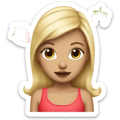 strawberry coquette blonde girl sticker