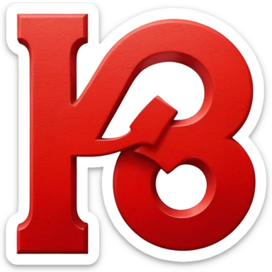 La letra L con fondo rojo cuadro  sticker