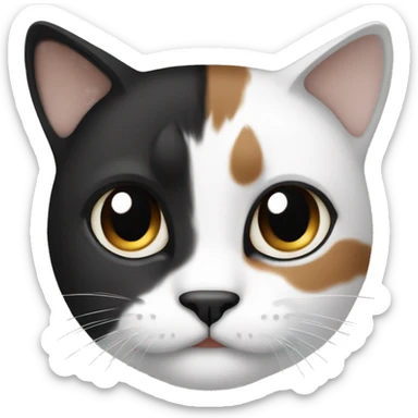 Cat three colours black white bronw  sticker