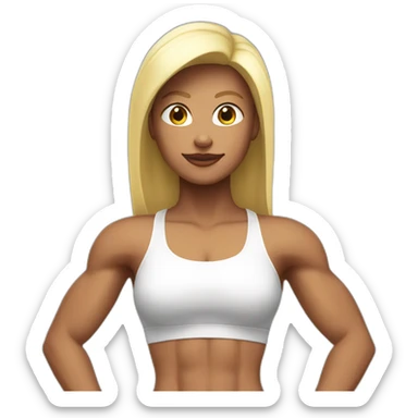 Gymgirl white shape with muscles sticker