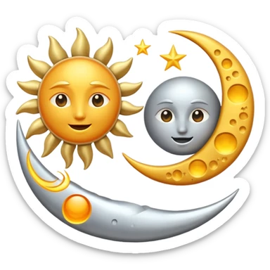 The sun and The moon dancing  sticker