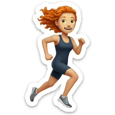 Ginger woman running sticker