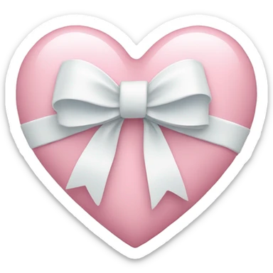 Pastel pink heart with white bow sticker