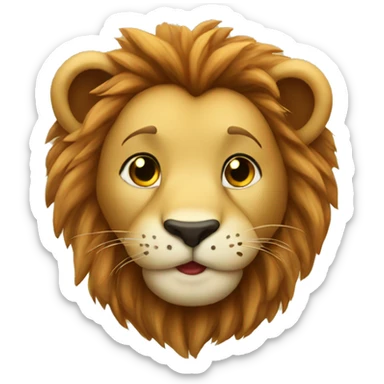 Cute lion with kiss sticker