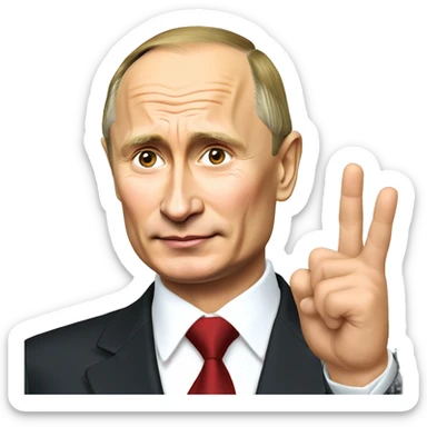 Vladimir putin doing a peace sign sticker