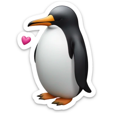 un pinguino con una moñito rosado sticker