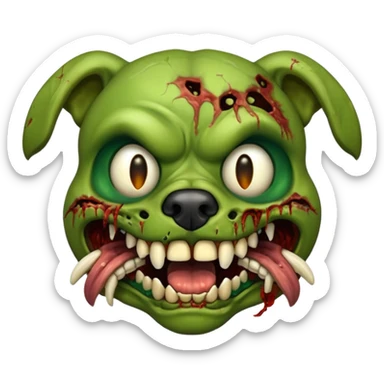 Zombie dog face sticker
