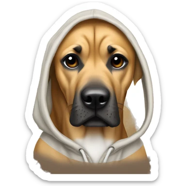 Black mouth cur in a hoodie sticker