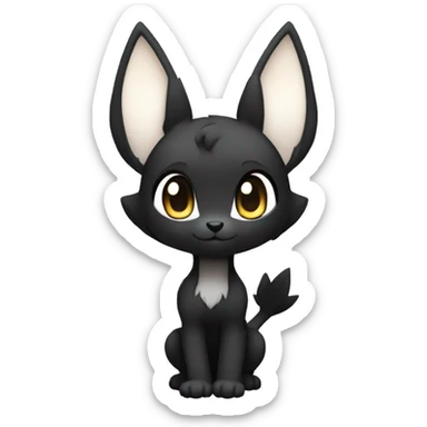 a anthro chibi-style black sparkle-Fakémon-hybrid full body sticker