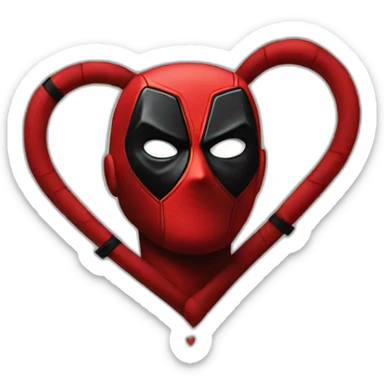 deadpool heart sticker