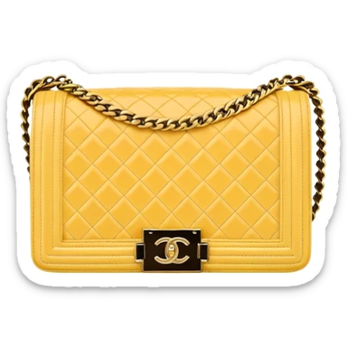 light yellow chanel le boy gold chain bag sticker