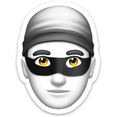 Robber Yellow skin black eye mask black and white shirt  sticker