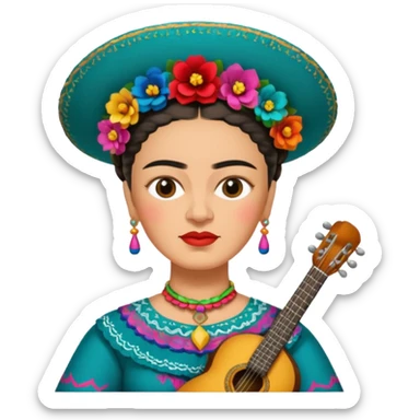 Frida Kahlo with mariachi sticker