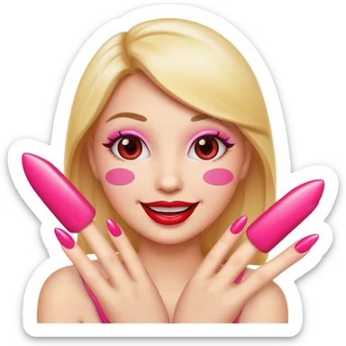 Sassy emoji nails 💅🏼+😉+👄 sticker