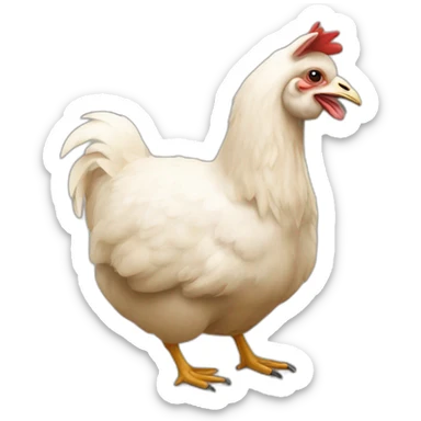 Une poule sur un lama sticker