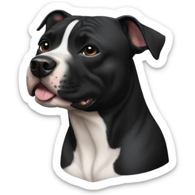 staffordshire bull terrier all black sticker
