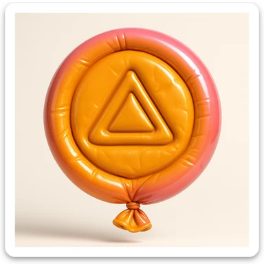 dalgona candy with triangle shape, balloon style, inspired by Squid Game sticker