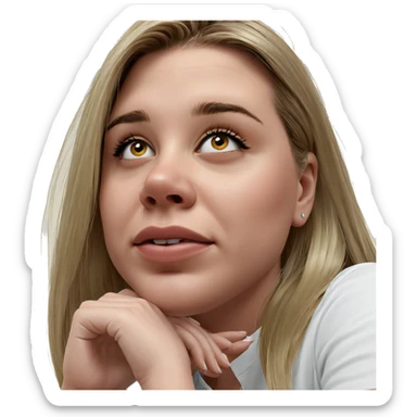 blonde girl in white shirt sticker