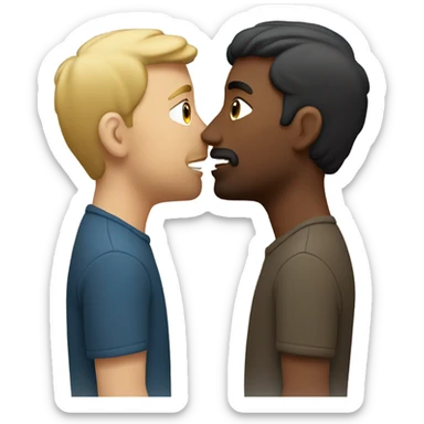 Two white guys kissing sticker