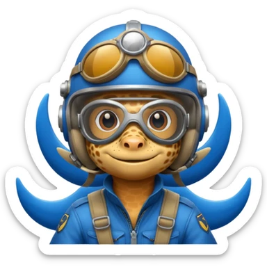 gecko pilot riding blue plane sticker
