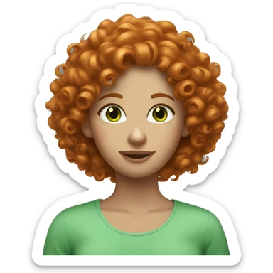 Curly hair ginger women with green eyes  sticker