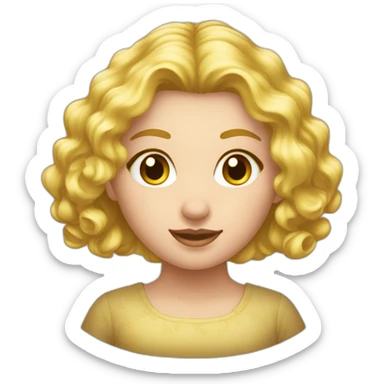 Une jeune fille aux cheveux bouclés blond vénitien sticker